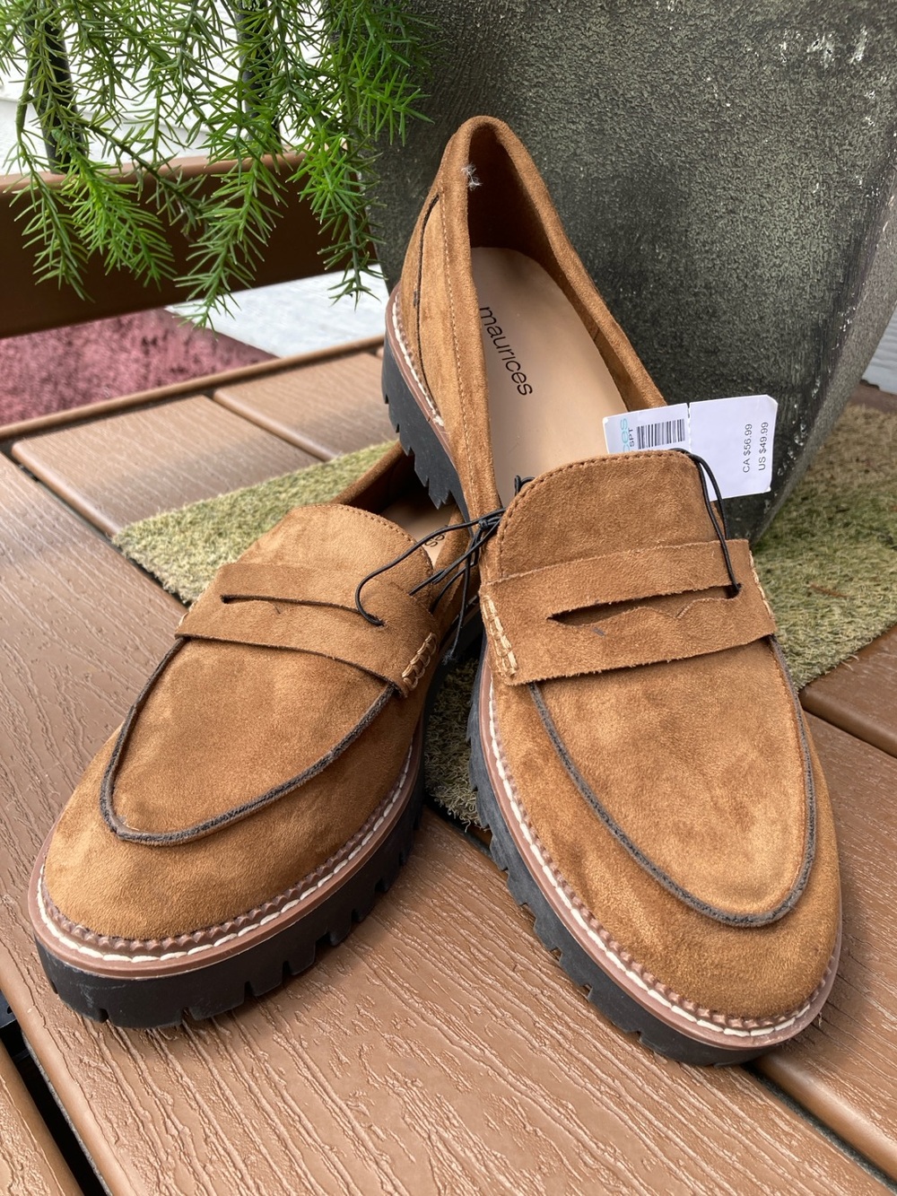 New Maurices Size 10 Super Cush Gretchen brown cognac slip on loafers